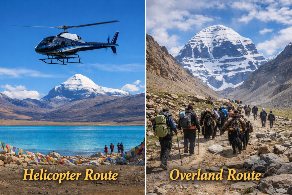 Kailash Helicopter and Road route